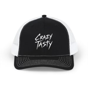 LIMITED SUPPLY. ORDER NOW. Crazy Tasty Trucker Cap — Retro Script Mesh Snapback Hat
